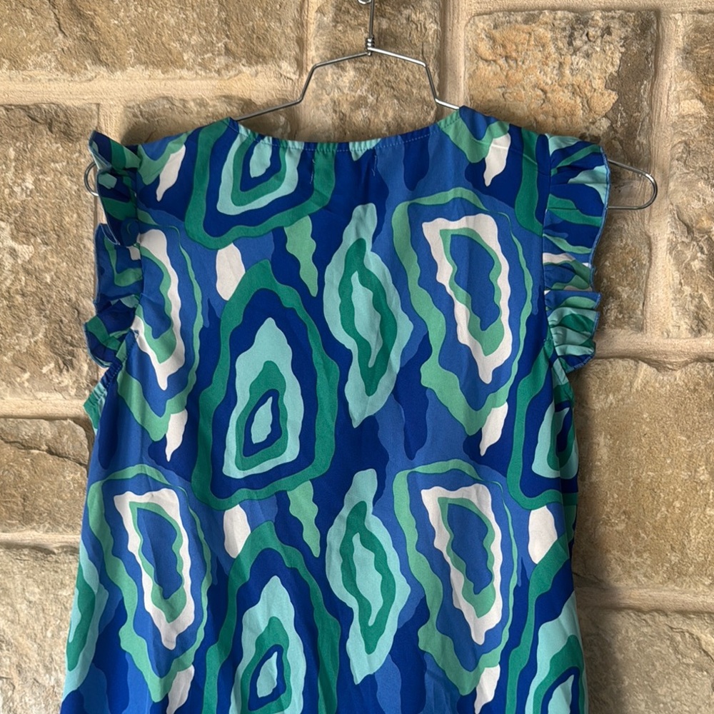 Colorful Dress with Ruffle Sleeves - Picture 4 of 9